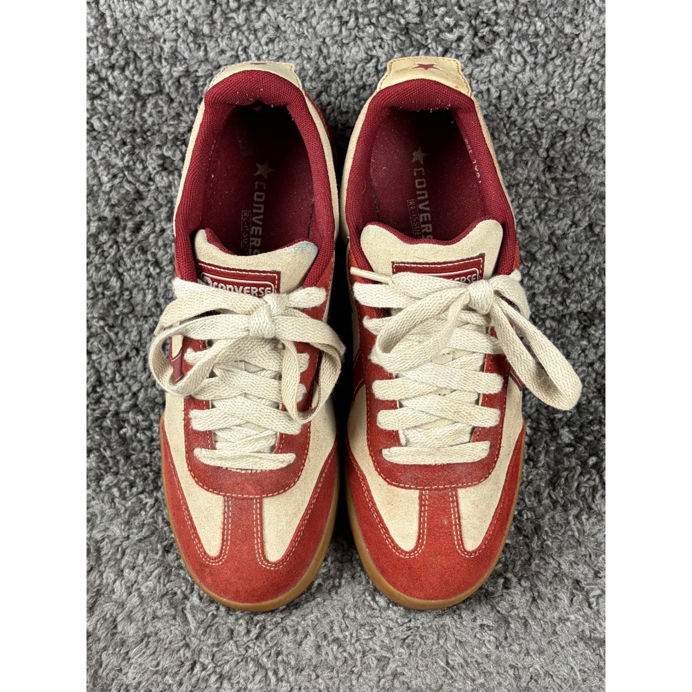 Converse Re-Issue 2003 Vintage Suede Sneakers Burgundy Cream Mens 8 Womens 10 - Picture 5 of 10
